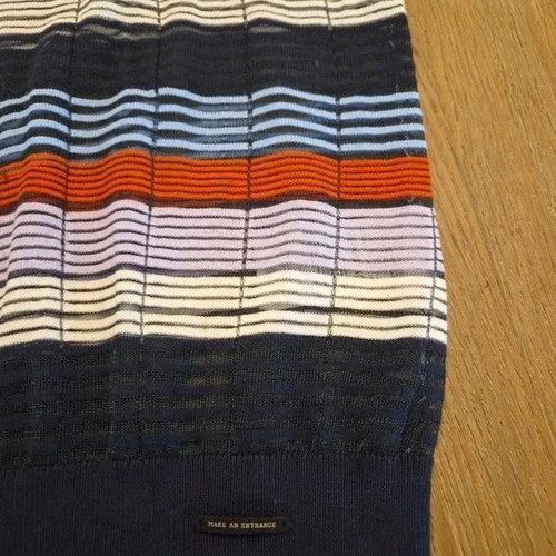 Nümph Gabriella SS Pullover fine-knit striped top, size L