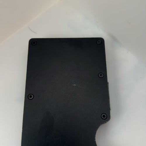Minimalist Metal RFID Card Holder Wallet with Money Clip used, black