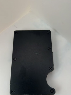 Minimalist Metal RFID Card Holder Wallet with Money Clip used, black