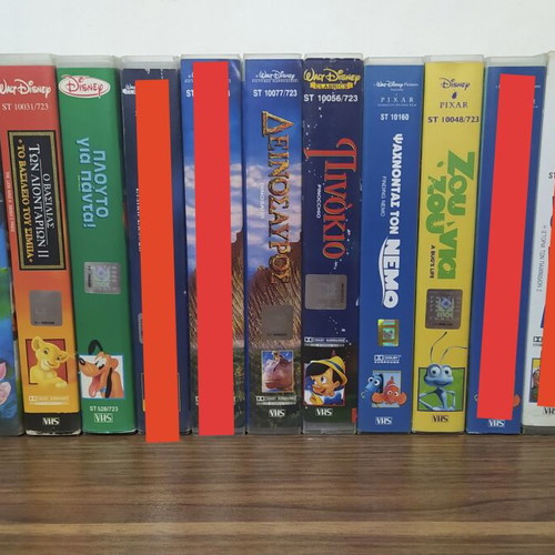 VHS video cassette collection, 15 Disney cartoons and classics