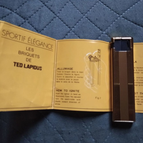 Ted Lapidus lighter used, gold plated