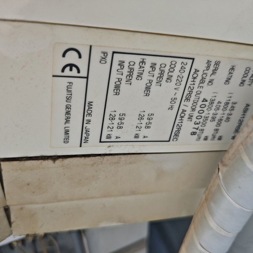 General Fujitsu ASH12RSE-W air conditioner 12,000 BTU, made in Japan