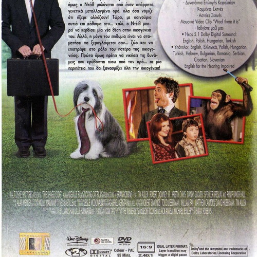Shaggy Dog DVD used, comedy fantasy with subtitles