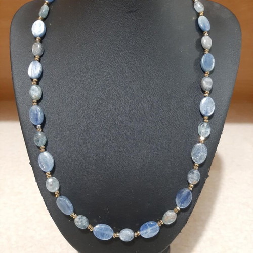 Necklace with kyanite and hematite in 925 silver new