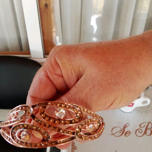 Silver-plated bracelet with stones like new