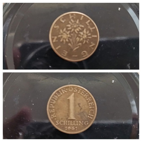 Austria 1 Schilling coin used from 1961