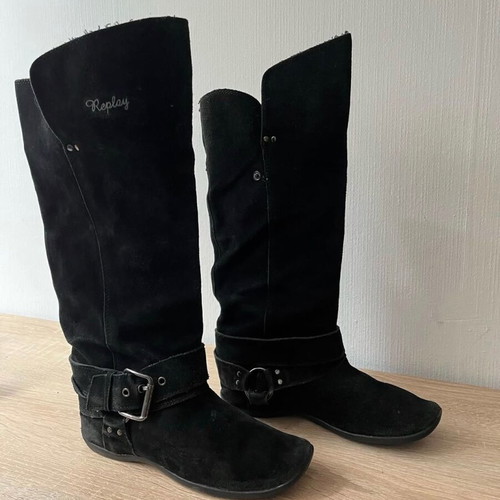 Replay suede leather boots used, size 38, black
