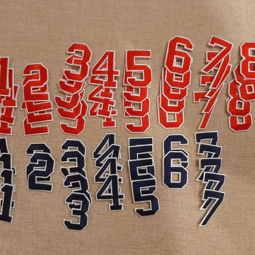 Number patches heat-applied new, pack of 72 pieces