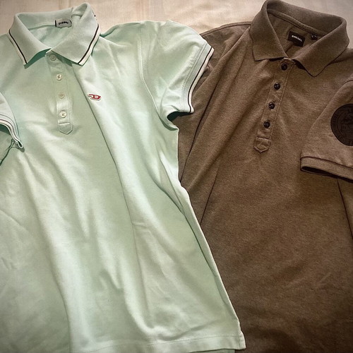 Diesel polo shirts pack of 2, size L, like new, turquoise and grey