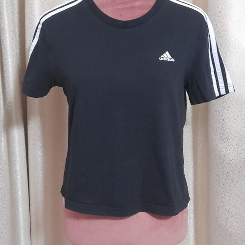 Adidas γυναικείο t-shirt μαύρο με λευκές ρίγες μέγεθος S σαν καινούργιο