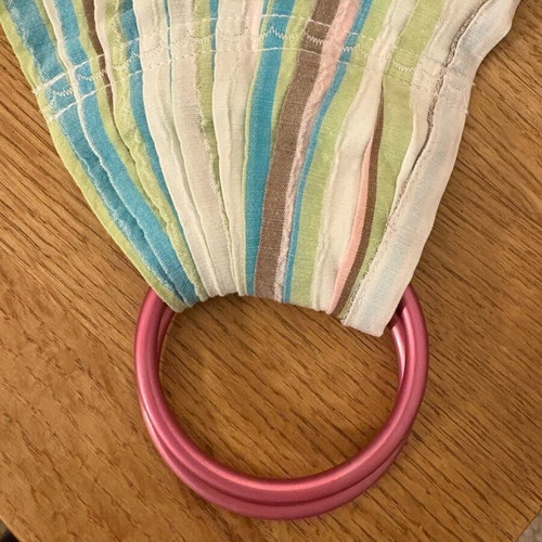 Handmade baby sling with rings like new made of organic cotton