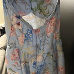 Floral dress, Italian brand, one size, blue for wedding or baptism