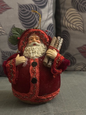 Christmas decoration Santa Claus vintage like new red velvet