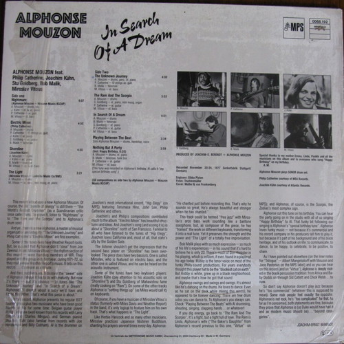Alphonse Mouzon In Search Of A Dream LP like new, jazz