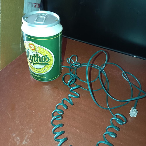 Mythos phone shaped like a can used