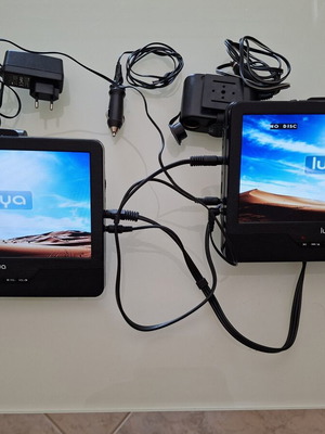 DVD player for car with 2 7-inch screens, like new