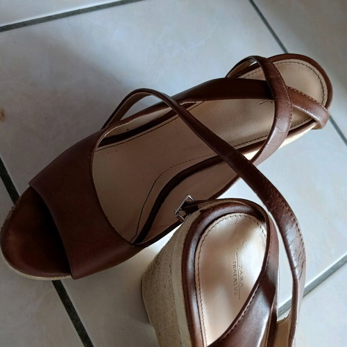 Zara Trafaluc women's platform shoes used, brown, size 38, 12 cm heel