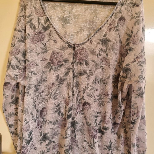 Namaste women's transparent blouse size M like new, beige multicolor