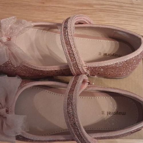Mayoral pink glitter ballerinas with bow, size 30