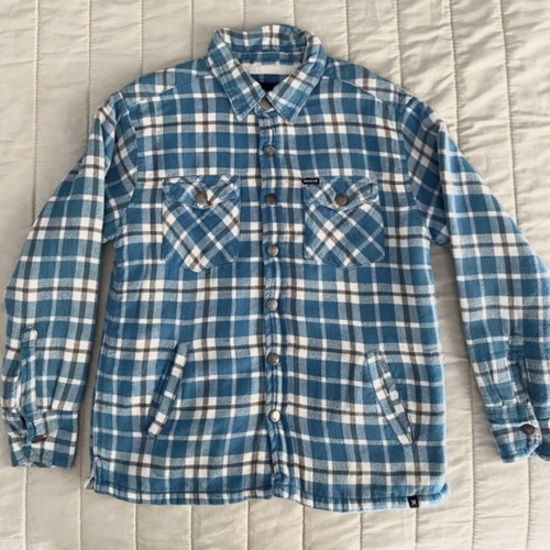 Hurley boys' jacket used, 12 years, blue and white checkered