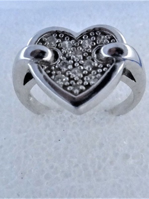 Silver ring .925 heart-shaped new