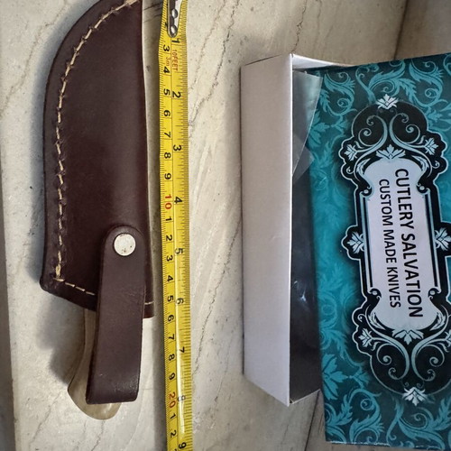 Handmade Skinner Knife Damascus Steel with Horn and Wood Handle