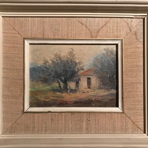 Oil painting by Ch. Palaiologos small on cardboard