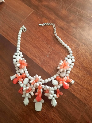 Zara necklace new with white and orange stones