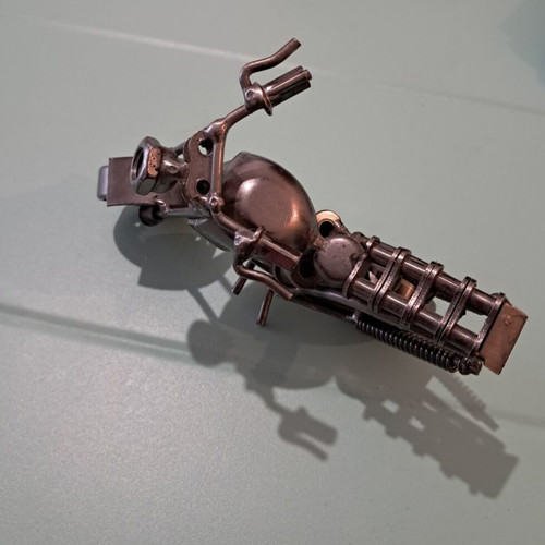 Handmade metal chopper motorcycle model 15 cm, like new