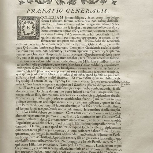 Sancti Hilarii Opera used, large folio parchment edition