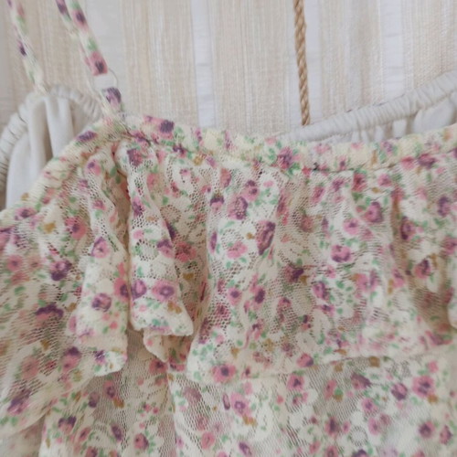 Bershka floral dress like new, size S, beige pink