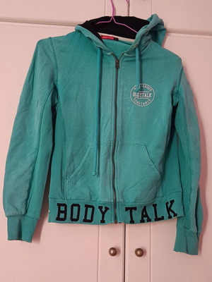 BodyTalk long-sleeve jacket with hood like new, green, size S