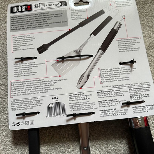 Weber BBQ cooking set new with 3 stainless steel tools
