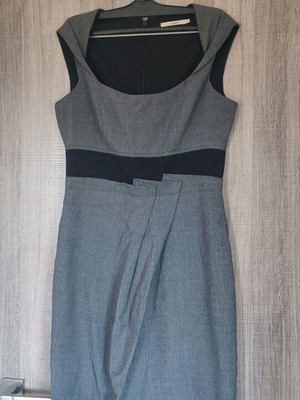 Manukian dress used, black and gray, office style