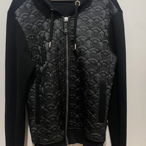 Philipp Plein Jacket with Hoodie used, black, size S