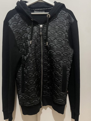 Philipp Plein μπουφάν με κουκούλα μεταχειρισμένο, μαύρο, μέγεθος S