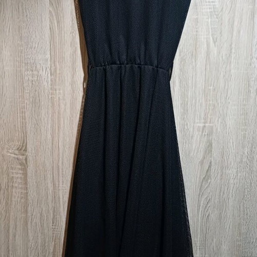 Asymmetrical black fishnet dress like new, size M