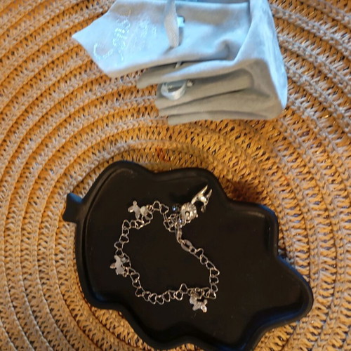 Silver children's bracelet like new with 925 stamp and dog charms