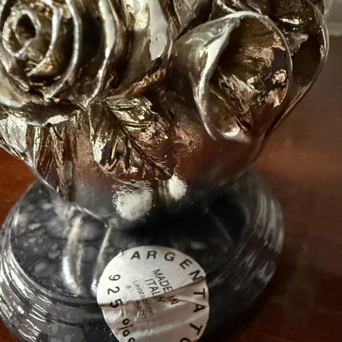 Decorative flower bouquet resin used with silver coating