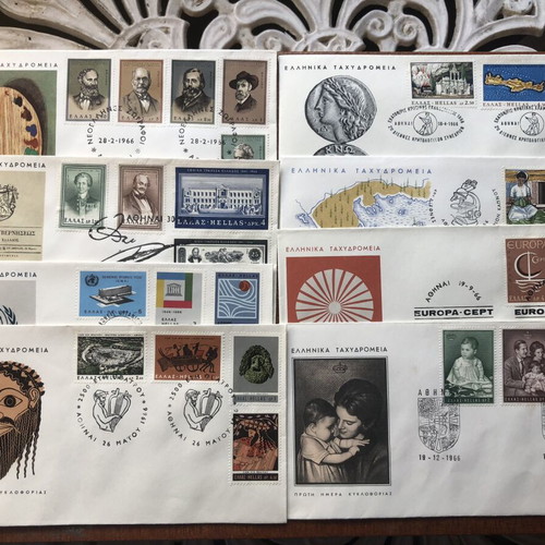 FDC 1966 Complete Year of Official ELTA First Day Covers New