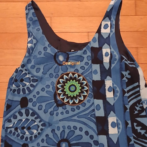 Desigual magic blue floaty dress size 36 like new