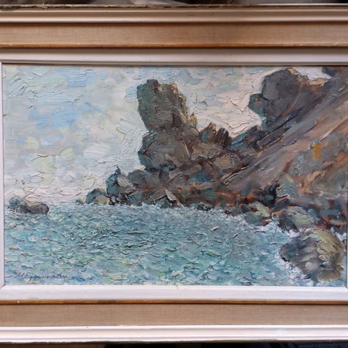 Artwork acrylic seascape by Manolis Emmanouilidis used