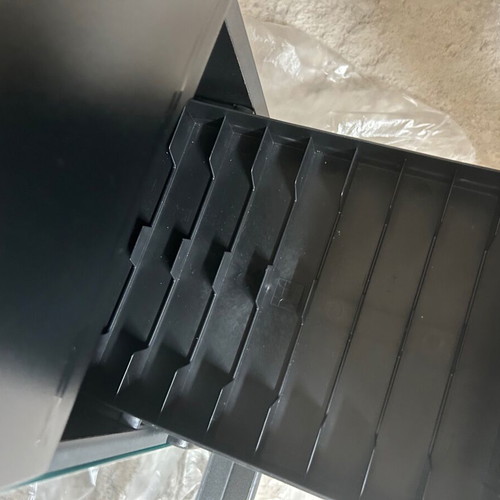 TV stand like new with drawers and glass door
