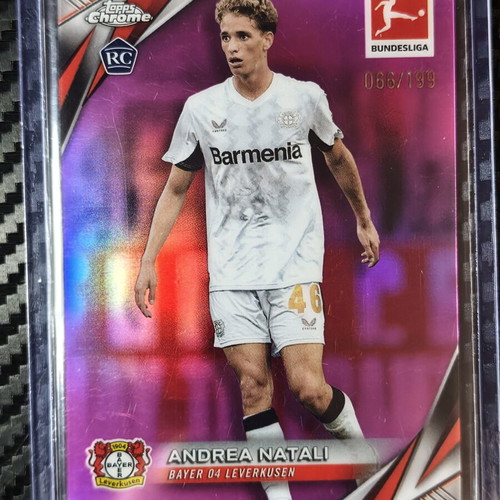 Andrea Natali Bayer 04 Leverkusen 2024-25 Topps Chrome Bundesliga Magenta Refractor RC #63