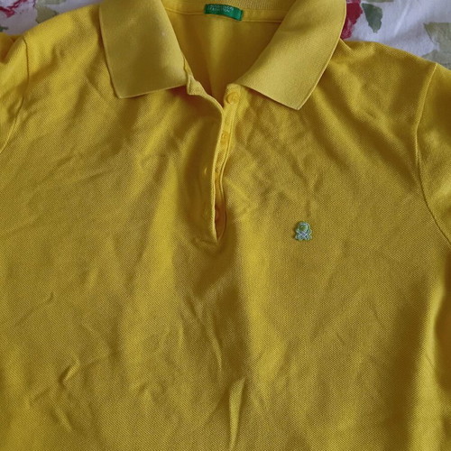Benetton T-shirt used, yellow, size S