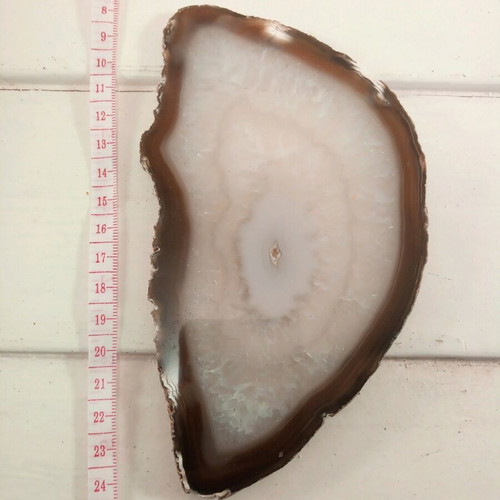 Large slice of raw beige white agate like new, pack of two