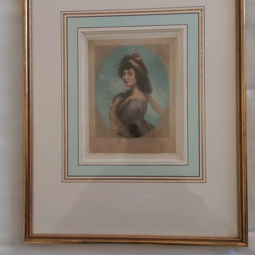 Miss Croker hand-colored collectible engravings, set of 2