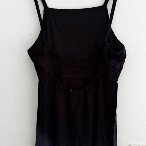 Black backless dress, slightly sheer