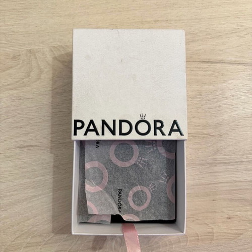Pandora bracelet with charms like new, pink and silver, 18cm