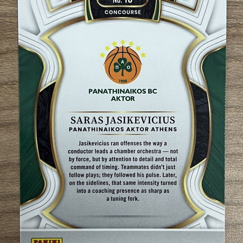 2025-26 Panini Select Euroleague Basketball Card Saras Jasikevicius like new